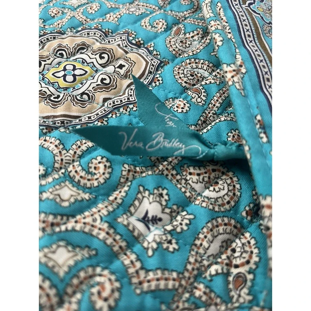 Vera Bradley Hanging Garment Travel Bag Totally Turks Blue Teal Brown Tan O/S